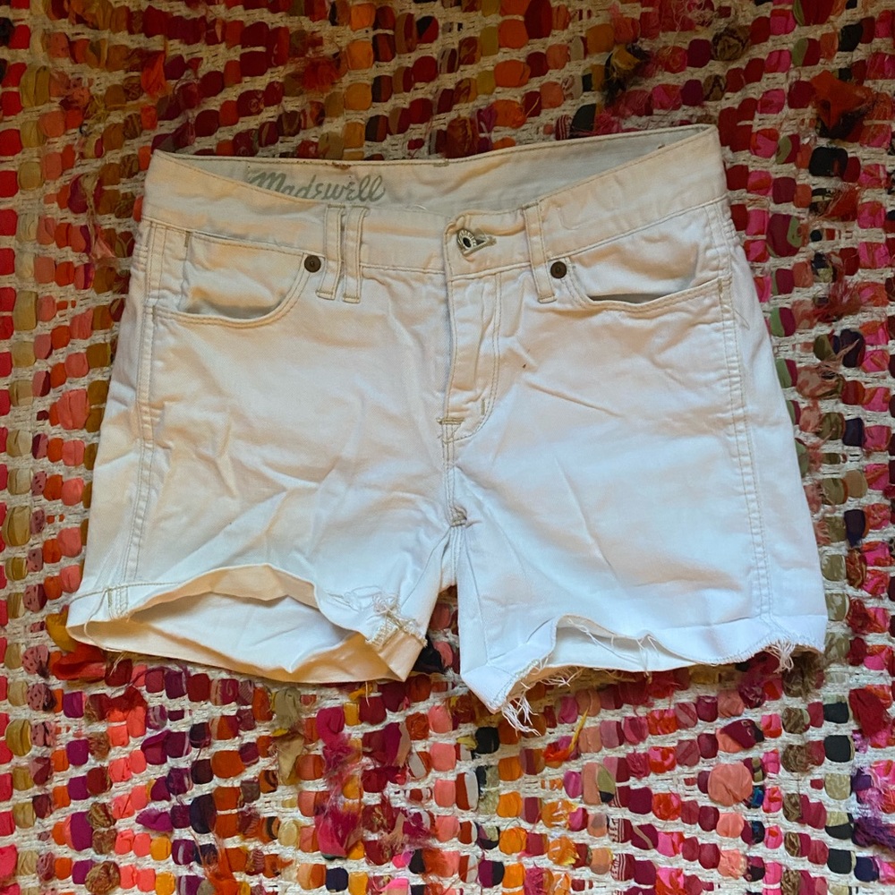 madewell white jean shorts